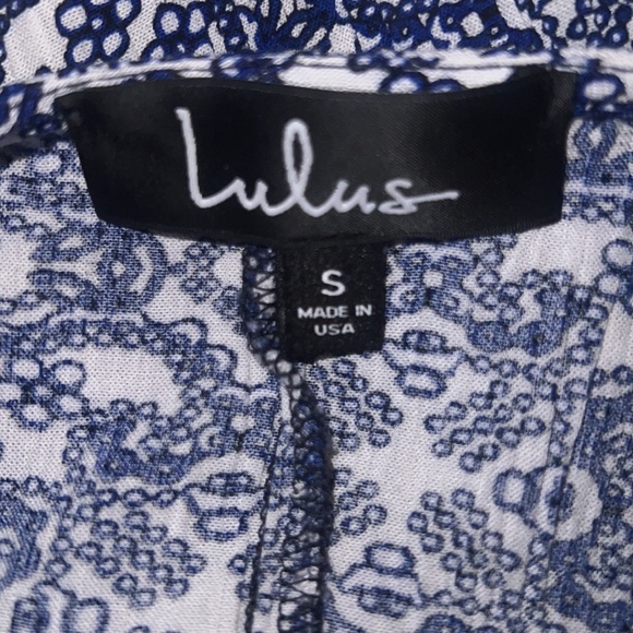 Lulu's Mandala Daydream Blue PrintMaxi Dress- Size S Side Slits Blue/White NWOT - Picture 6 of 7